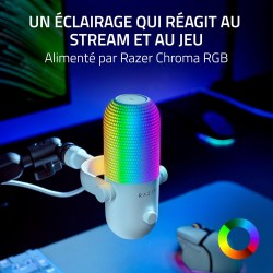 Razer Seiren V3 Chroma - Microphone USB RGB - Microphone à condensateur supercardioïde avec Tap-to-Mute (éclairage réactif, limi