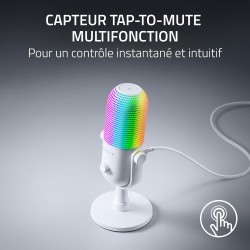 Razer Seiren V3 Chroma - Microphone USB RGB - Microphone à condensateur supercardioïde avec Tap-to-Mute (éclairage réactif, limi