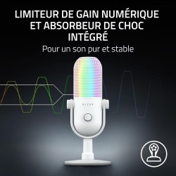 Razer Seiren V3 Chroma - Microphone USB RGB - Microphone à condensateur supercardioïde avec Tap-to-Mute (éclairage réactif, limi