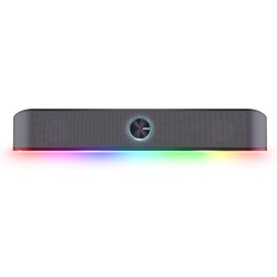 Trust Gaming GXT 1619 Rhox Barre de Son RGB 12W (6W RMS), Enceinte PC Stéréo Alimentation USB, Format Compact, Câble AUX 3.5 mm,