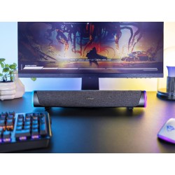 Trust Gaming GXT 620 Axon Barre de Son à Éclairage RGB 12W, Alimentation USB, 3.5mm AUX, Enceinte PC pour Ordinateur Portable, S