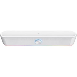 Trust Gaming GXTrust 1619W Rhox Barre de Son Éclairée RGB, Enceintes Stéréo 2.0 Éclairage LED, 12W, Alimentation USB, Câble AUX 