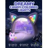 iClever Casque Audio Enfant, d'oreilles de Chat avec Éclairage LED, Volume Limité 85dba, Son Stéréo, Casque d'Écoute pour Enfant