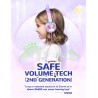 iClever Casque Audio Enfant, d'oreilles de Chat avec Éclairage LED, Volume Limité 85dba, Son Stéréo, Casque d'Écoute pour Enfant