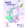 iClever Casque Audio Enfant, d'oreilles de Chat avec Éclairage LED, Volume Limité 85dba, Son Stéréo, Casque d'Écoute pour Enfant