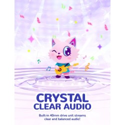 iClever Casque Audio Enfant, d'oreilles de Chat avec Éclairage LED, Volume Limité 85dba, Son Stéréo, Casque d'Écoute pour Enfant