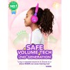 iClever Casque Audio Enfant, d'oreilles de Chat avec Éclairage LED, Volume Limité 85dba, Son Stéréo, Casque d'Écoute pour Enfant