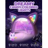 iClever Casque Audio Enfant, d'oreilles de Chat avec Éclairage LED, Volume Limité 85dba, Son Stéréo, Casque d'Écoute pour Enfant