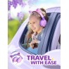 iClever Casque Audio Enfant, d'oreilles de Chat avec Éclairage LED, Volume Limité 85dba, Son Stéréo, Casque d'Écoute pour Enfant