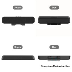 ZETIY Enceinte PC, USB Haut-Parleur PC pour Moniteur, Mini Barre de Son avec Clipser pour Ordinateur Portable, Ordinateur de Bur