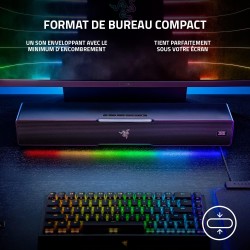 Razer leviathan v2 - barre de son avec caisson de basses (pour le gaming, haut-parleurs multiples, son thx spatial audio, bleuto