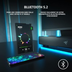 Razer leviathan v2 - barre de son avec caisson de basses (pour le gaming, haut-parleurs multiples, son thx spatial audio, bleuto