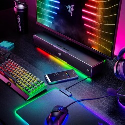 Razer leviathan v2 - barre de son avec caisson de basses (pour le gaming, haut-parleurs multiples, son thx spatial audio, bleuto