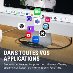 Elgato Cam Link 4K – carte d’acquisition externe pour caméra, streaming et enregistrement sur reflex ou caméscope en 1080p60 ou 