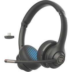 Jlab go work casque bleutooth sans fil avec micro, 2e génération - +55h d'autonomie, bleutooth ou dongle usb-c avec connexion mu