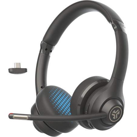 Jlab go work casque bleutooth sans fil avec micro, 2e génération - +55h d'autonomie, bleutooth ou dongle usb-c avec connexion mu