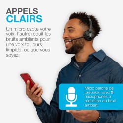 Jlab go work casque bleutooth sans fil avec micro, 2e génération - +55h d'autonomie, bleutooth ou dongle usb-c avec connexion mu