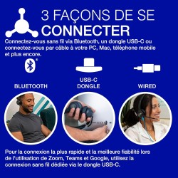 Jlab go work casque sans fil de 2e génération avec microphone – plus de 55 heures de lecture bleutooth ou usb-c dongle pc, conne