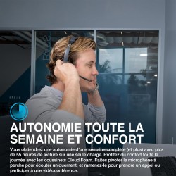 Jlab go work casque sans fil de 2e génération avec microphone – plus de 55 heures de lecture bleutooth ou usb-c dongle pc, conne