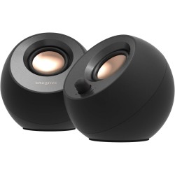 Creative pebble v3 – enceintes de bureau 2.0 avec bleutooth 5.0, clear dialog, 8w rms, 16w crête, alimentées par usb-c, converti