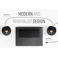 Creative pebble v3 enceintes de bureau 2.0 avec connectivité usb type c, amélioration clear dialog, bleutooth 5.0, 8 w rms, puis