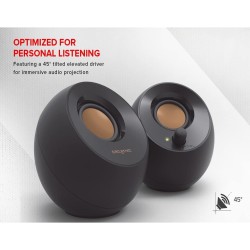 Creative Labs Pebble 4.4W Noir haut-parleur - (2.0 canaux, Avec fil, 3,5 mm, 4,4 W, 100 - 17000 Hz, Noir)