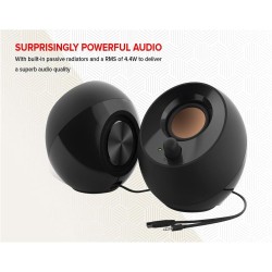Creative Labs Pebble 4.4W Noir haut-parleur - (2.0 canaux, Avec fil, 3,5 mm, 4,4 W, 100 - 17000 Hz, Noir)