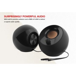 Creative Labs Pebble 4.4W Noir haut-parleur - Hauts-parleurs (2.0 canaux, Avec fil, 3,5 mm, 4,4 W, 100 - 17000 Hz, Blanc)
