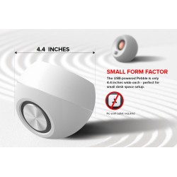 Creative Labs Pebble 4.4W Noir haut-parleur - Hauts-parleurs (2.0 canaux, Avec fil, 3,5 mm, 4,4 W, 100 - 17000 Hz, Blanc)