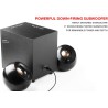 CREATIVE Pebble Plus 2.1 Haut-parleurs de Bureau alimentés par USB avec Caisson de Basses Puissant et Pilotes de Champ lointain,