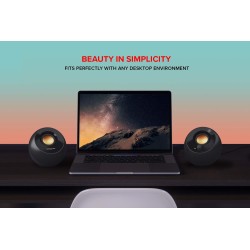 CREATIVE Pebble Plus 2.1 Haut-parleurs de Bureau alimentés par USB avec Caisson de Basses Puissant et Pilotes de Champ lointain,