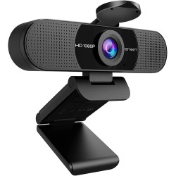eMeet Webcam 1080P- Webcam C960 Full HD avec Double Microphone, Paramètres réglables, Grand Angle 90 ° avec Correction Automatiq