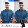 eMeet Webcam 1080P- Webcam C960 Full HD avec Double Microphone, Paramètres réglables, Grand Angle 90 ° avec Correction Automatiq