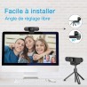 eMeet Webcam 1080P- Webcam C960 Full HD avec Double Microphone, Paramètres réglables, Grand Angle 90 ° avec Correction Automatiq