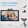 eMeet Webcam 1080P- Webcam C960 Full HD avec Double Microphone, Paramètres réglables, Grand Angle 90 ° avec Correction Automatiq
