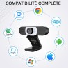eMeet Webcam 1080P- Webcam C960 Full HD avec Double Microphone, Paramètres réglables, Grand Angle 90 ° avec Correction Automatiq
