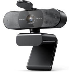 EMEET Webcam HD C960 AF 1080P avec cache d'objectif et micro doubles, caméra 360° avec correction de lumière, Plug & Play, idéal