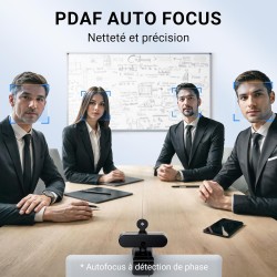 EMEET Webcam HD C960 AF 1080P avec cache d'objectif et micro doubles, caméra 360° avec correction de lumière, Plug & Play, idéal