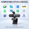 EMEET Webcam HD C960 AF 1080P avec cache d'objectif et micro doubles, caméra 360° avec correction de lumière, Plug & Play, idéal