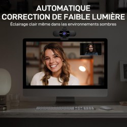 eMeet HD Webcam - C960 Kit 1080P Webcam avec Cache-Objectif & Double Microphone, Caméra 90 ° Streaming avec Correction Automatiq