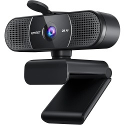eMeet Webcam C960 2K, Webcam QHD avec Cache d'objectif et Double Microphone, autofocus TOF, caméra de Streaming 76° avec Correct