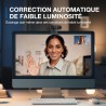 eMeet Webcam C960 2K, Webcam QHD avec Cache d'objectif et Double Microphone, autofocus TOF, caméra de Streaming 76° avec Correct