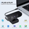 eMeet Webcam C960 2K, Webcam QHD avec Cache d'objectif et Double Microphone, autofocus TOF, caméra de Streaming 76° avec Correct