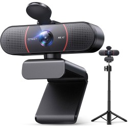 eMeet Webcam C960 4K Kit, Webcam Ultra HD avec Capuchon d'objectif et Deux Microphones, Mise au Point Automatique PDAF, Caméra d