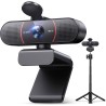 eMeet Webcam C960 4K Kit, Webcam Ultra HD avec Capuchon d'objectif et Deux Microphones, Mise au Point Automatique PDAF, Caméra d