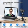 eMeet Webcam C960 4K Kit, Webcam Ultra HD avec Capuchon d'objectif et Deux Microphones, Mise au Point Automatique PDAF, Caméra d