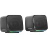 Mars Gaming MS-Pro, Enceintes Compactes 10W, Éclairage RGB Flow Dynamique, Enceinte PC avec Boîtier Contrôle et Entrée Jack 3.5m