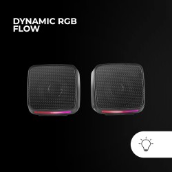 Mars Gaming MS-Pro, Enceintes Compactes 10W, Éclairage RGB Flow Dynamique, Enceinte PC avec Boîtier Contrôle et Entrée Jack 3.5m