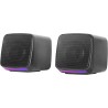 Mars Gaming MS-Pro, Enceintes Compactes 10W, Éclairage RGB Flow Dynamique, Enceinte PC avec Boîtier Contrôle et Entrée Jack 3.5m