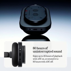 Nothing Headphone (1) Kabellose Over-Ear Kopfhörer mit ANC, bis zu 80h Akkulaufzeit, Hi-Res, Raumklang, wasserfest – Schwarz